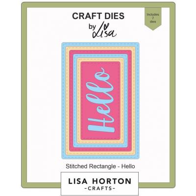 Lisa Horton Crafts Dies - Stitched Rectangle Hello